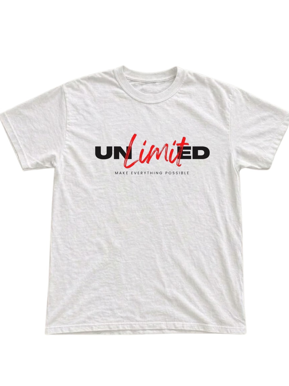 Gildan White Graphic Tee with Red Script